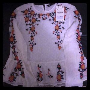 Zara floral blouse
